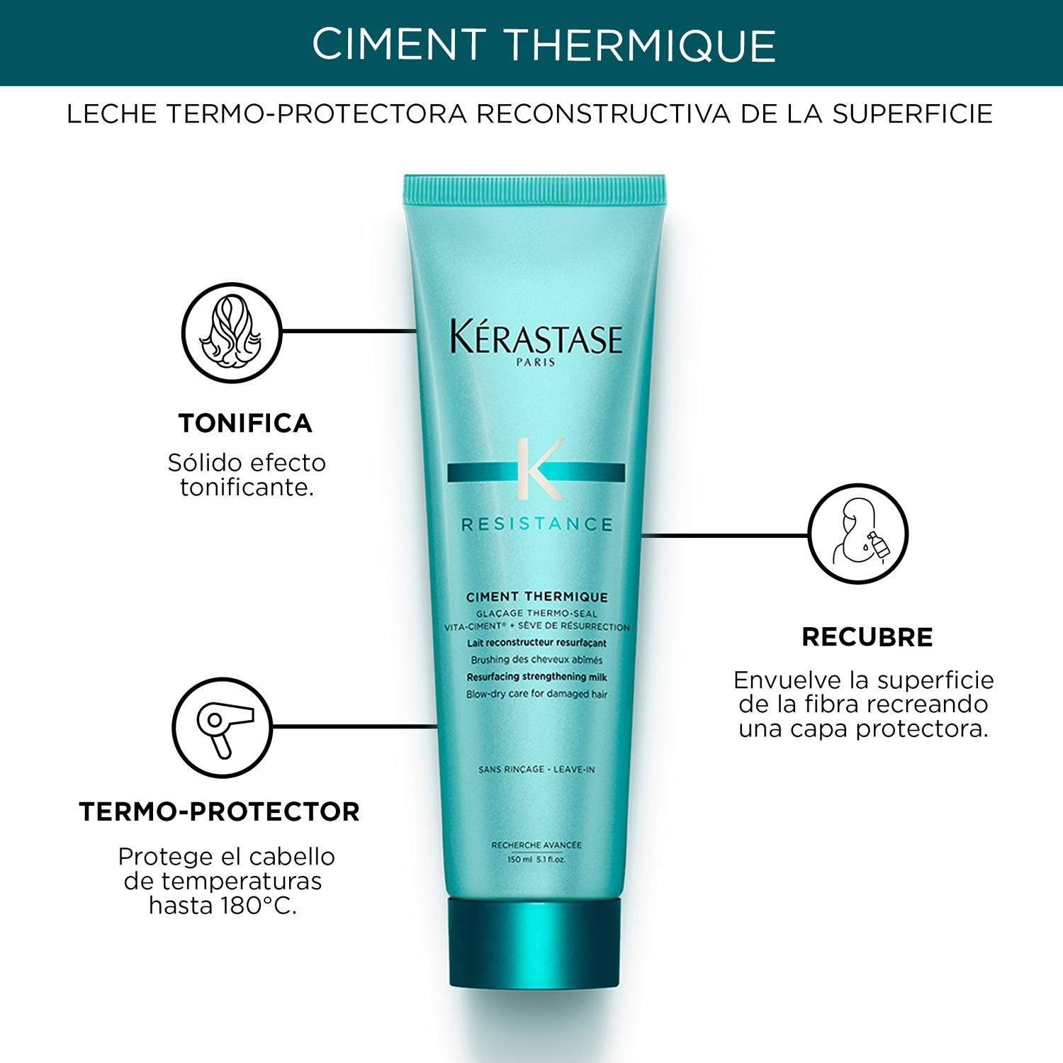 1.4 Texturizante Ciment Thermique 150 ml: Cabello debilitado o dañado - Imagen 2