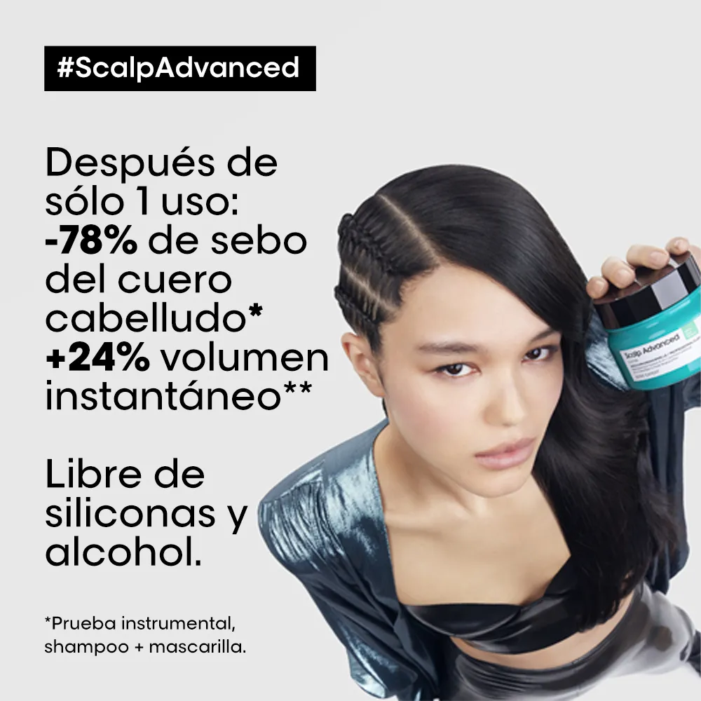 Arcilla Purificante 2 en 1 Cuero Cabelludo Graso Scalp Advanced L’Oreal Serie Expert 250ml - Imagen 4