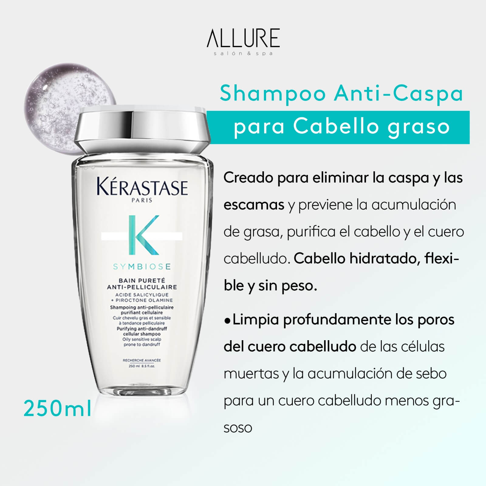 1. Shampoo Anti-Caspa para Cabello Graso Symbiose Kerastase 250ml - Imagen 2