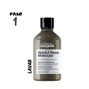1. Shampoo para Cabello Dañado ABSOLUT REPAIR MOLECULAR L’Oreal Serie Expert 300ml