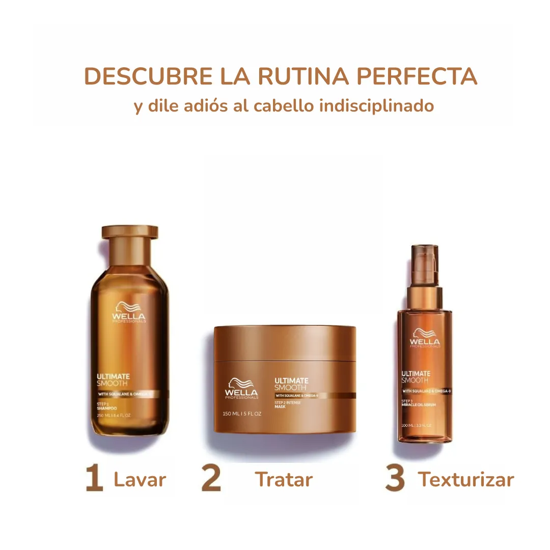 3. Mascarilla Intensa Suavizante y Nutritiva para Cabello Seco, Indisciplinado y sin Brillo Wella Ultimate Smooth 150ml (Paso 2) - Imagen 2