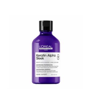 Paso 1 - Shampoo Disciplinante Anti Frizz y Anti Volumen Keratin Alpha Sleek L’Oreal Serie Expert 300ml