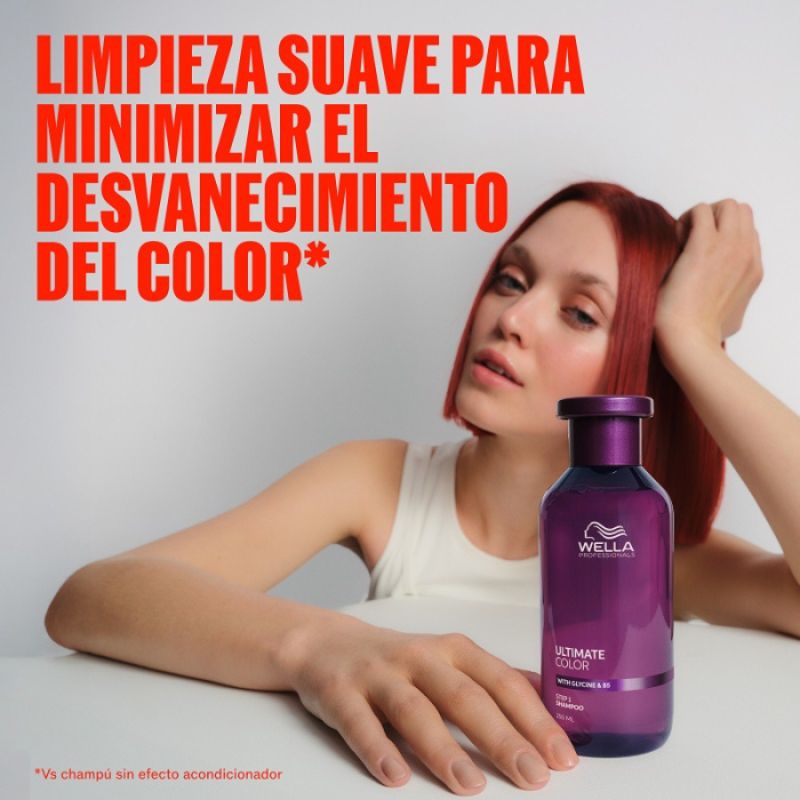 (Paso 1) Shampoo para Protección y Cuidado del Color Wella Ultimate Color 250ml - Imagen 3