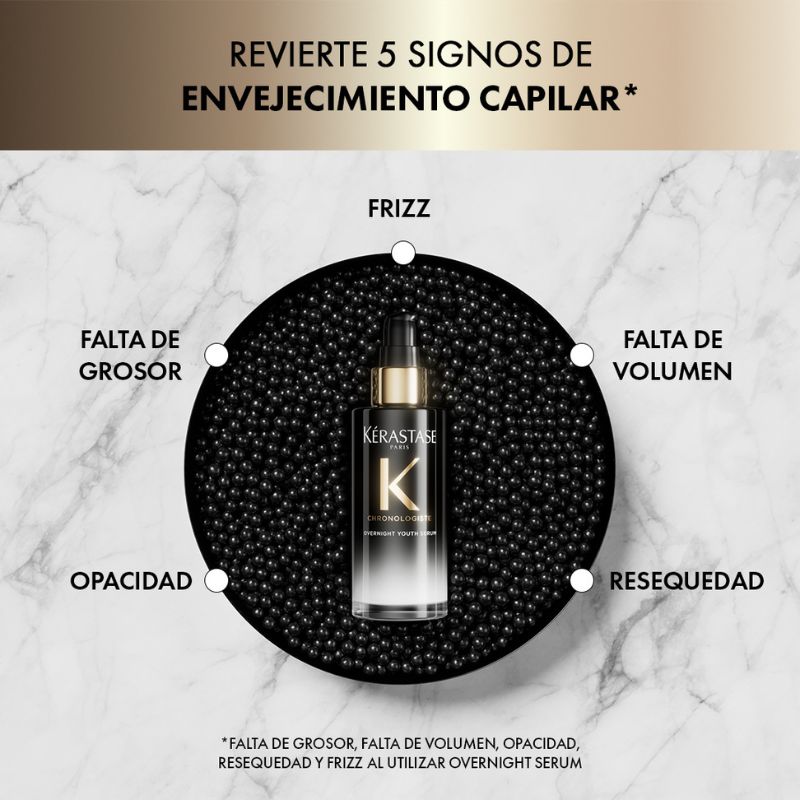 Sérum Capilar Nocturno Rejuvenecedor Kérastase Chronologiste 90ml - Imagen 4